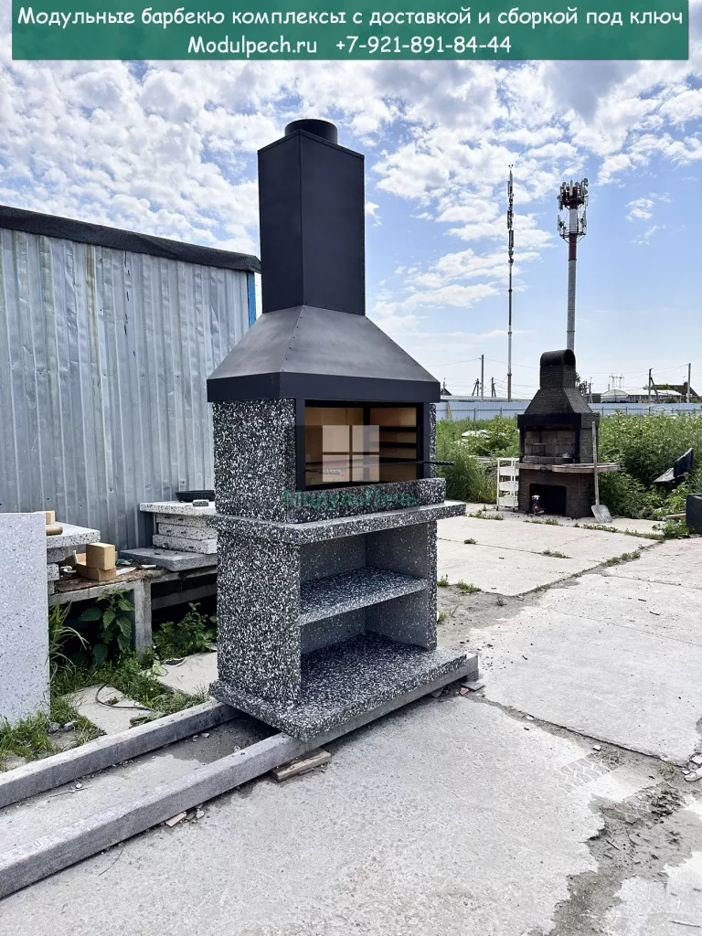 Мангальная печь 80 см из камня с гранитной крошкой Эко 702 М — фото 5