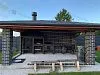 Мангал с коптильней, казаном и столом с мойкой из клинкерного кирпича — Ар 9714ss — Ар 9714ss: фото 4