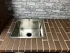 Мойка из нержавеющей стали 50×40 см с дозатором для мыла — Ар — Мойка из нержавеющей стали в кирпичной столешнице