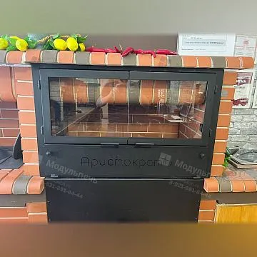 Распашные стеклянные дверцы для мега мангала