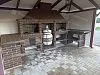 П-образная мангальная зона из клинкерного кирпича с казаном, мангалом и нишей под тандыр — Ар 832П — Ар 832П: общий вид