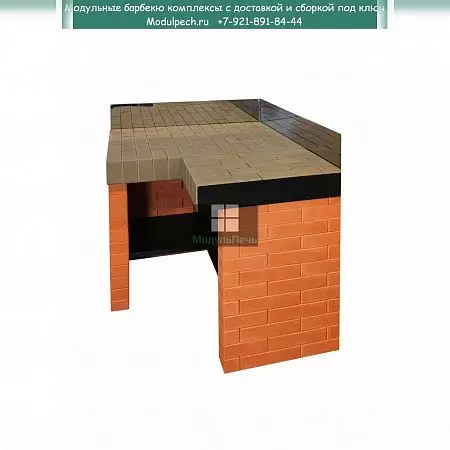 Угловой стол 900 × 900 мм из керамического кирпича — Кд угловой стол