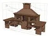 П-образная мангальная зона из клинкерного кирпича с казаном, мангалом и нишей под тандыр — Ар 832П — Ар 832П: фото 6