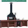 Барбекю-комплекс из керамического кирпича с мангалом и казаном — Кд 7144 — цвет Марс