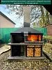 Мангал из гранита 80 см, печь под казан под единым дымоходом — фото 3