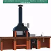 Барбекю-комплекс из керамического кирпича с мангалом и казаном — Кд 7144 — цвет Красный