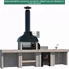 Барбекю-комплекс из керамического кирпича с мангалом и казаном — Кд 7144 — общий вид