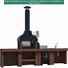 Барбекю-комплекс из керамического кирпича с мангалом и казаном — Кд 7144 — цвет Коричневый